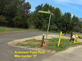 Crabtree Creek mile marker "0"